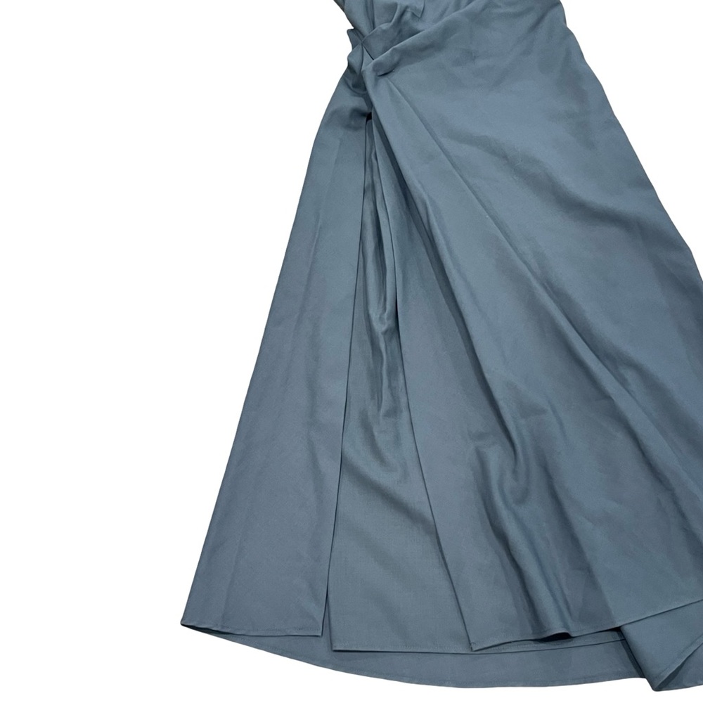 Zara ZW Collection Grey Khaki Wool Blend Draped Maxi Dress NWT Event - Picture 10 of 15